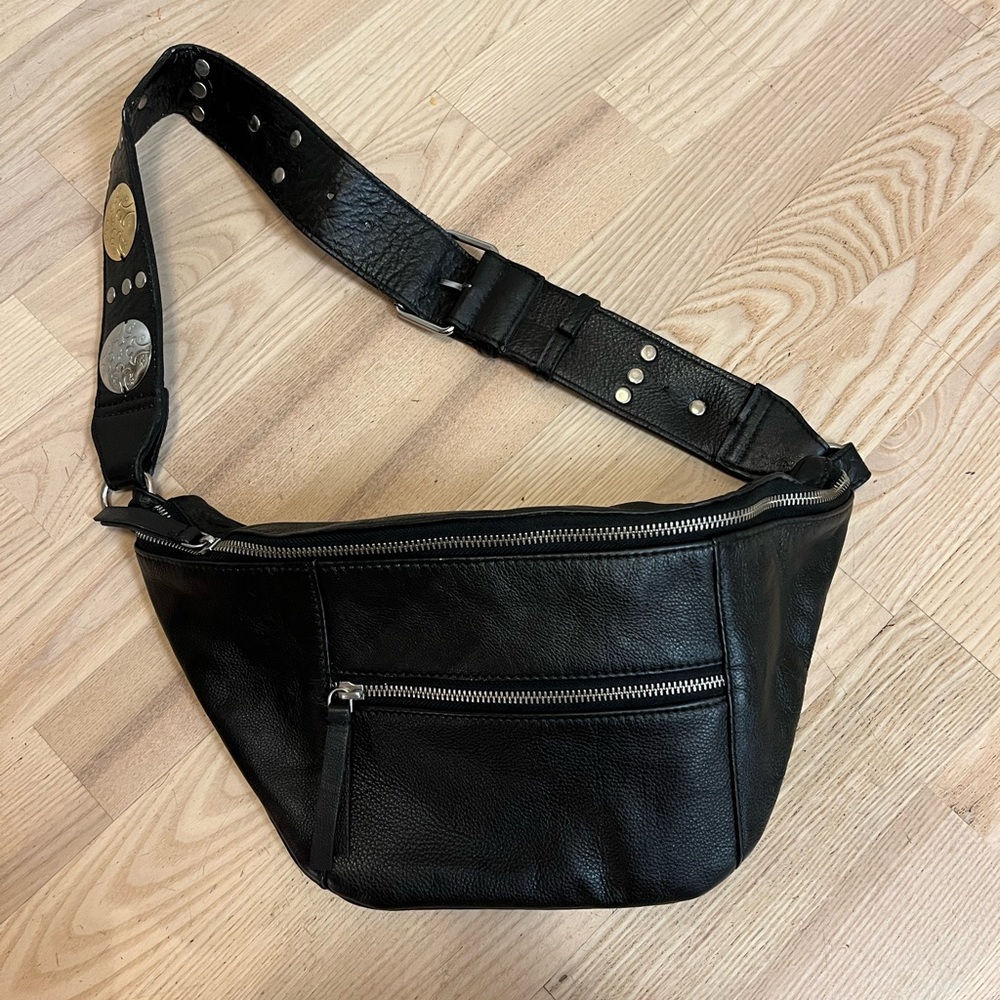 Free people leather cross shoulder bag